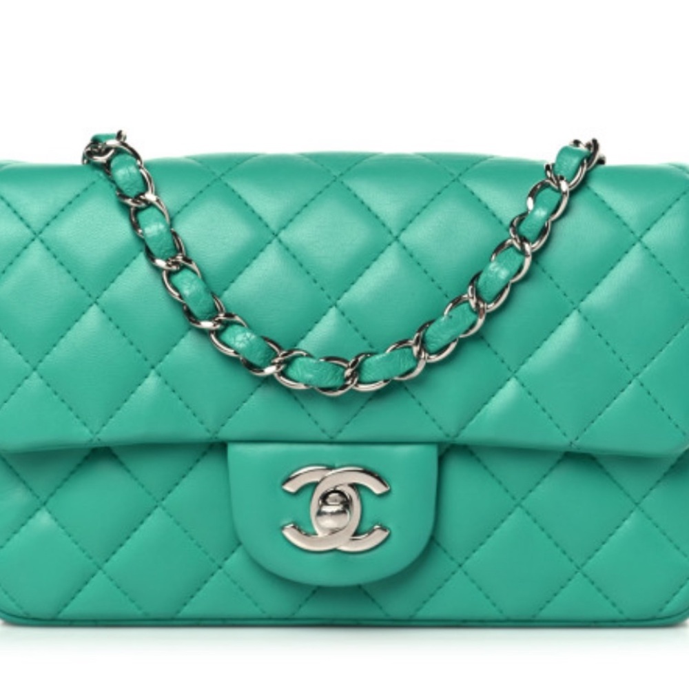 Chanel Aqua Quilted Shoulder Bag